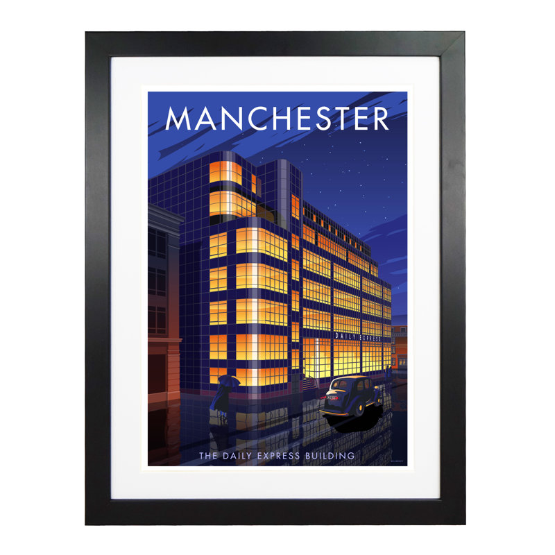 Manchester 7 by Stephen Millership - Print, Black, 43.5cm H x 33.5cm W x 2.2cm D