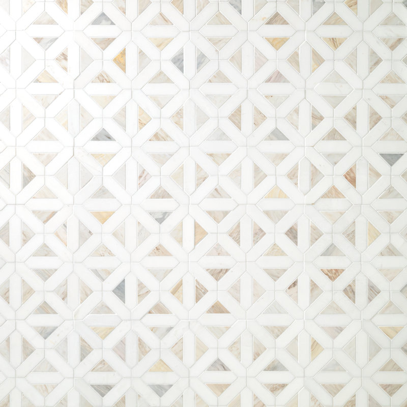 Carreau de mosaïque en marbre poli pour plancher et mur 12 po x 12 po Auralie