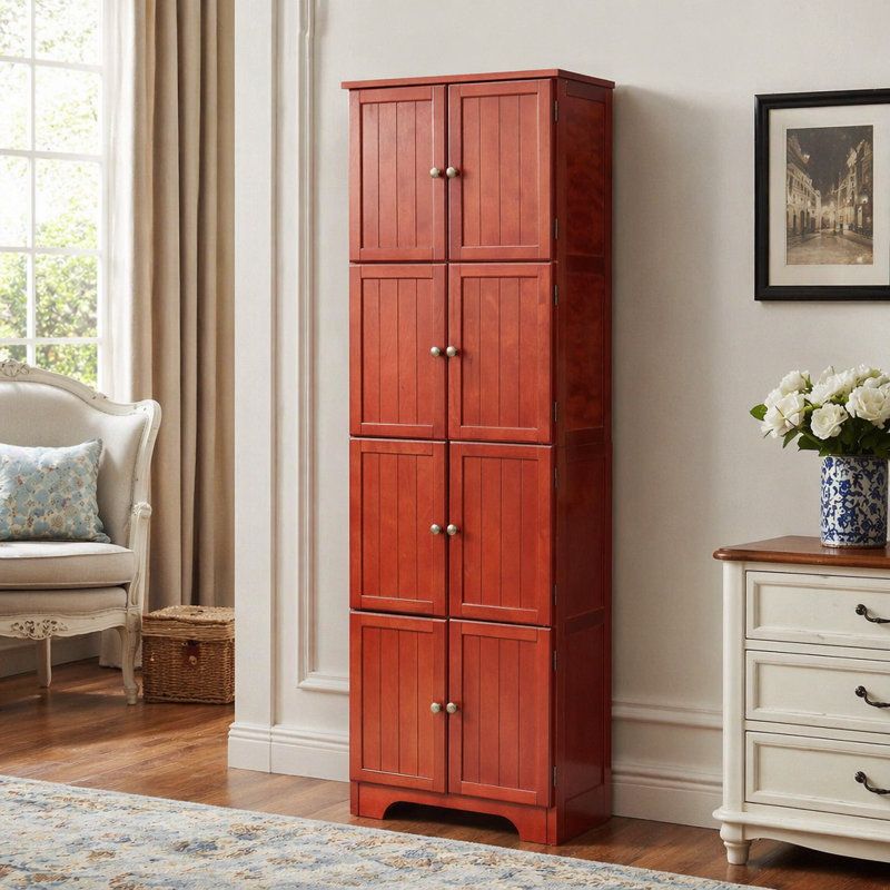 Armoire de rangement à grande capacité avec plusieurs compartiments et portes indépendantes, idéale pour les espaces de vie organisés et élégants
