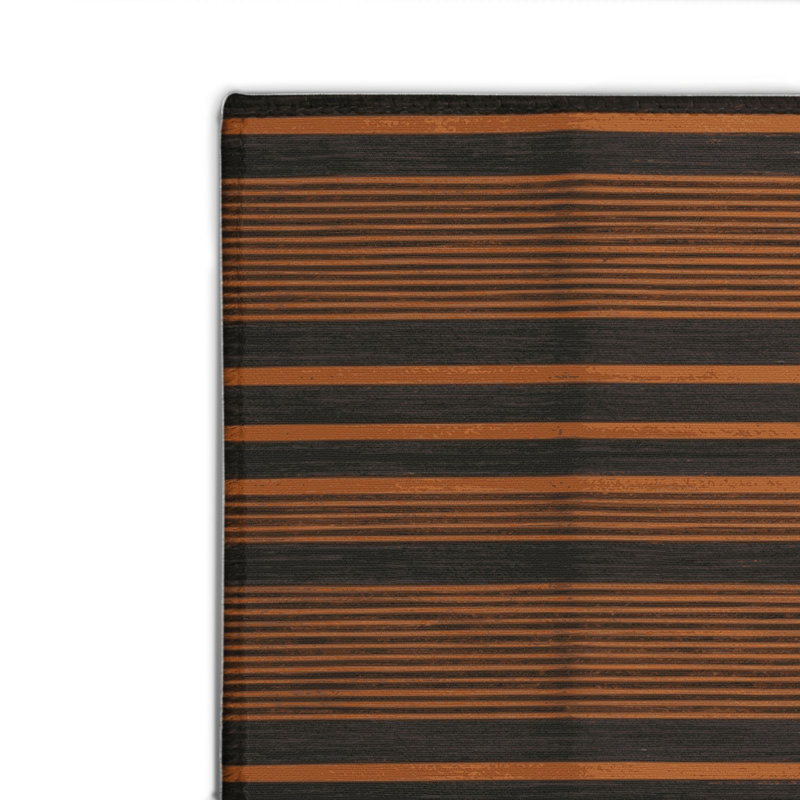 Tapis intérieur / extérieur brun HorizontalStripes, Rectangulaire 8 pi x 10 pi