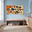 Ensemble de 1 tableau mural abstrait à motif mosaïque de poissons-2094704674