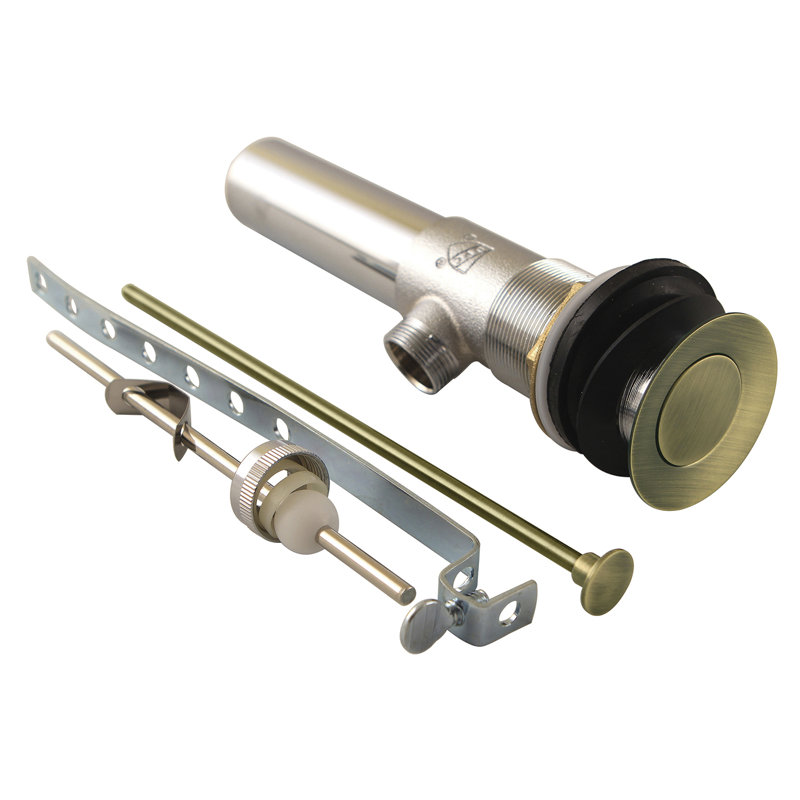 Kingston Brass Trimscape Brass Pop-Up Bathroom Sink Drain with Overflow, 22 Gauge, Vintage Brass