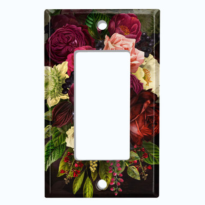 Plaque murale berçante à 1 fleur Flower Rose Red White