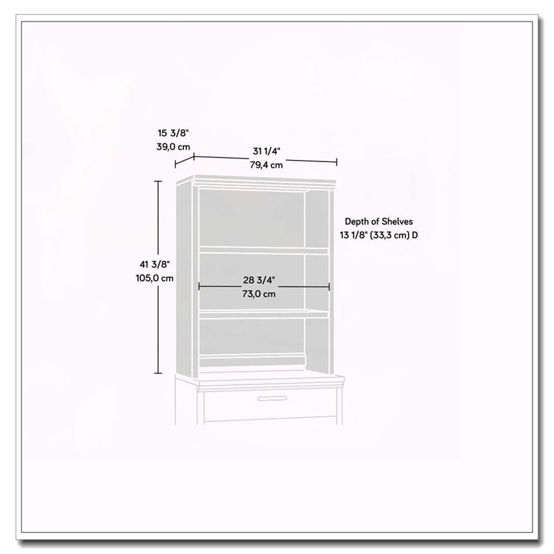 Library Hutch, Brown Finish
