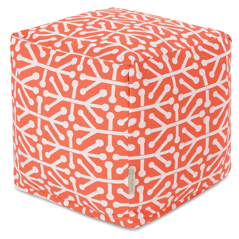 Repose-pieds d'extérieur avec coussin Nerys, Orange