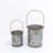 Set of 2 Nesting Metal Galvanized Snowflake Luminaries