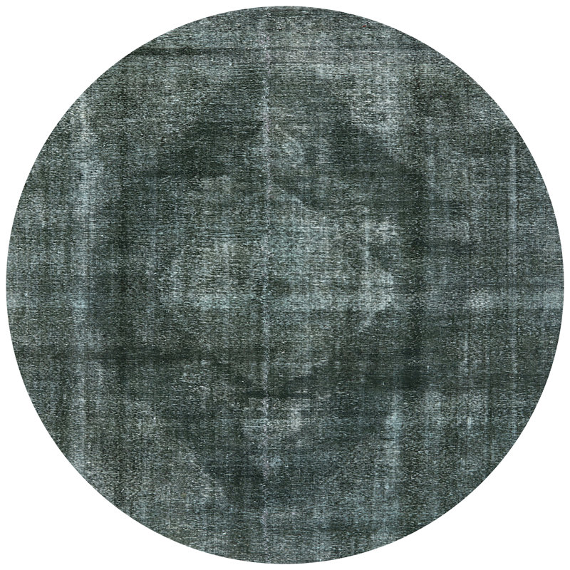 Tapis vert de style oriental, Rond 6 pi