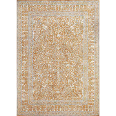 Hand Knotted Wool Area Rug in Rust