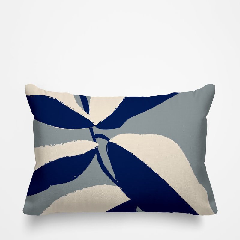 Coussin décoratif intérieur / extérieur en polyester filé Vani, Gris, H 18 po x l 25 po