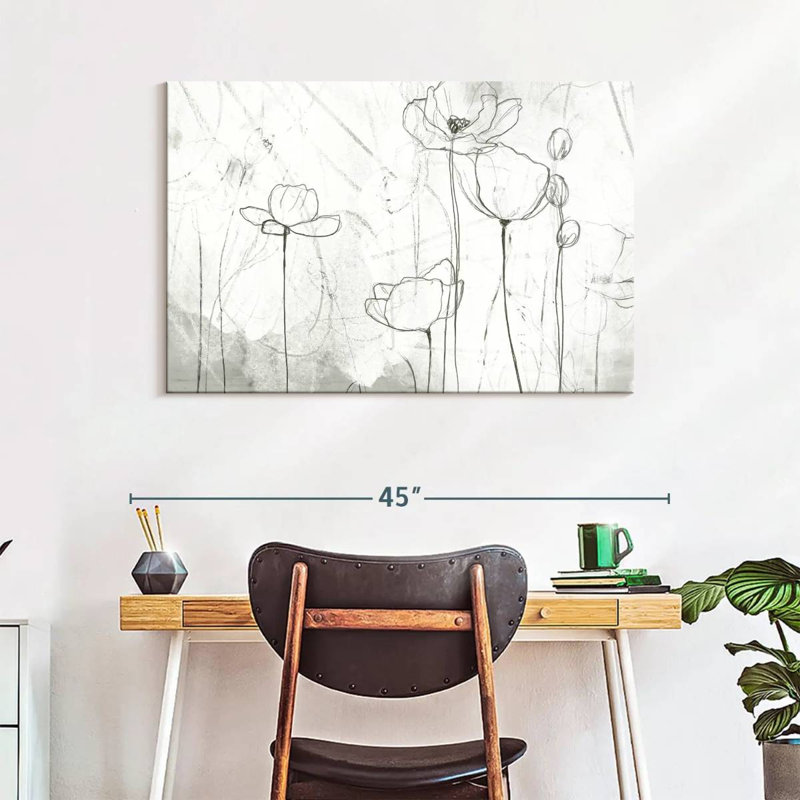 Poppy Sketches II, H 26 po x l 39 po
