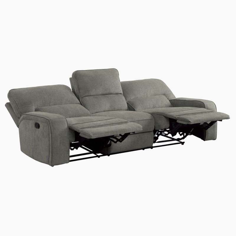 Amite Canapé inclinable droit en chenille W, Chenille Moka