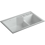 Indio® 33" L x 21.125" W Double Basin Undermount Kitchen Sink with Accessories