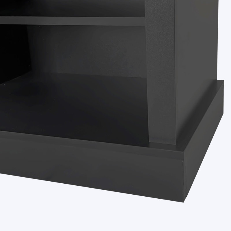 Rafaelita Hall Tree with Bench and Shoe Storage, Black