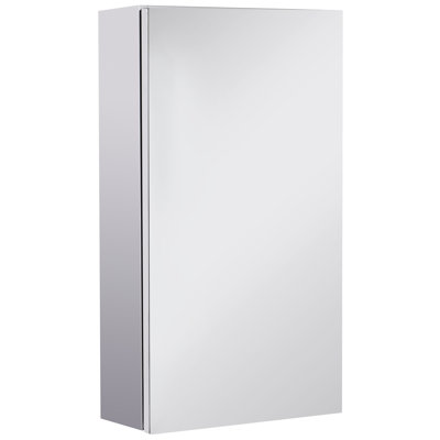 Claunch 140mm W 550mm H Wall Mounted Required Frameless Medicine Cabinet with Mirror and Fixed Shelf