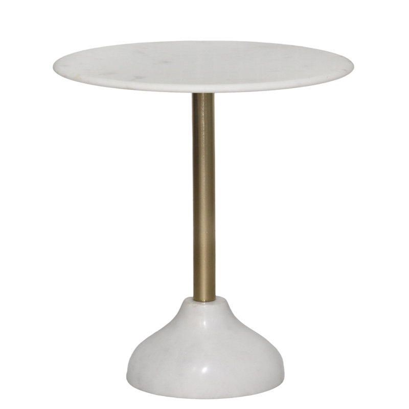 Table d'appoint Lytonia, blanc / or