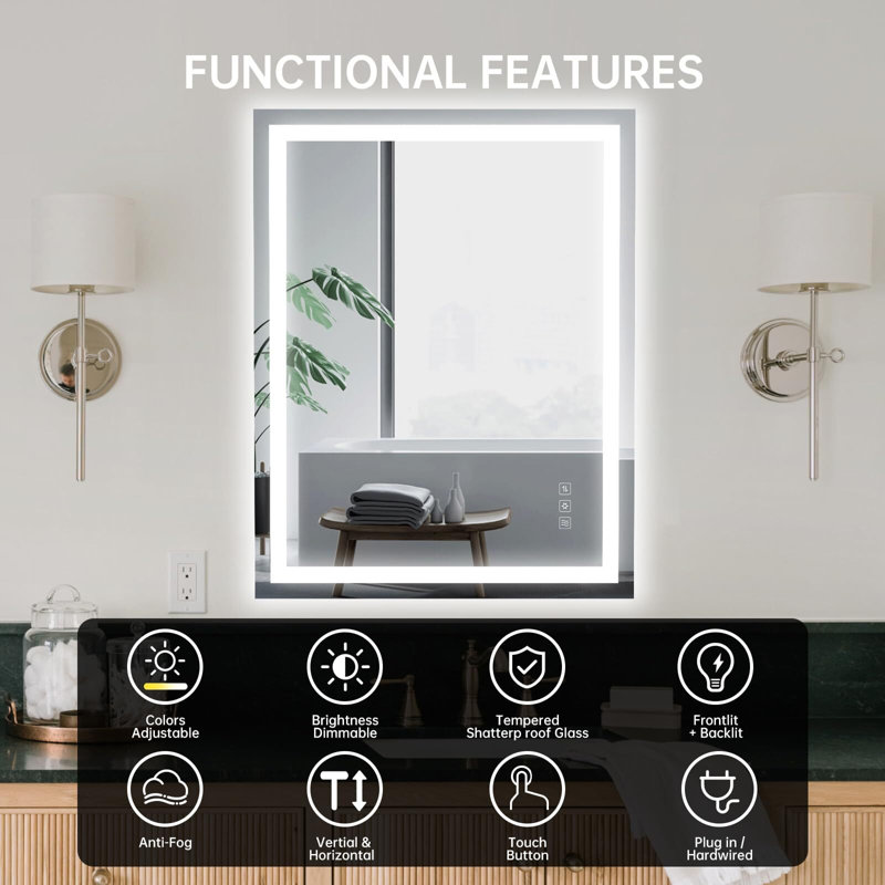 Gulesta Rectangle Wall Mirror, 41" x 33"