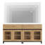 Armoire d'appoint moderne avec 4 portes en verre et tiroir, commode d'appoint multifonctionnelle avec grand rangement et tablette réglable-1128882237