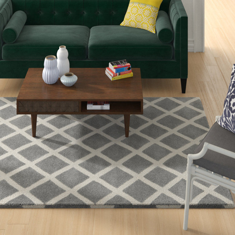 Teresita Hand Tufted Wool Geometric Rug, Rectangle 8' x 10'
