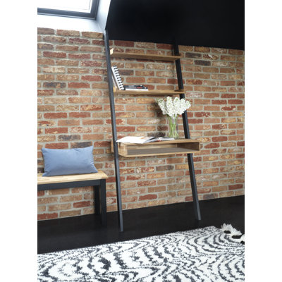 Patricia Solid Wood Top Metal Base Floating Desk