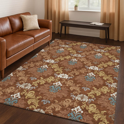 Machine Washable Indoor/Outdoor Chantille ACN2544 Damask Rug