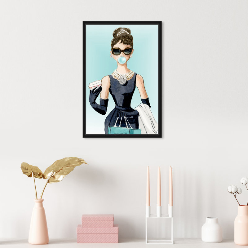 "Bubble Gum", bijoux, gomme à mâcher, achats, glam, encadrée sur toile, impression, H 16 po x l 11 po x P 1,75 po