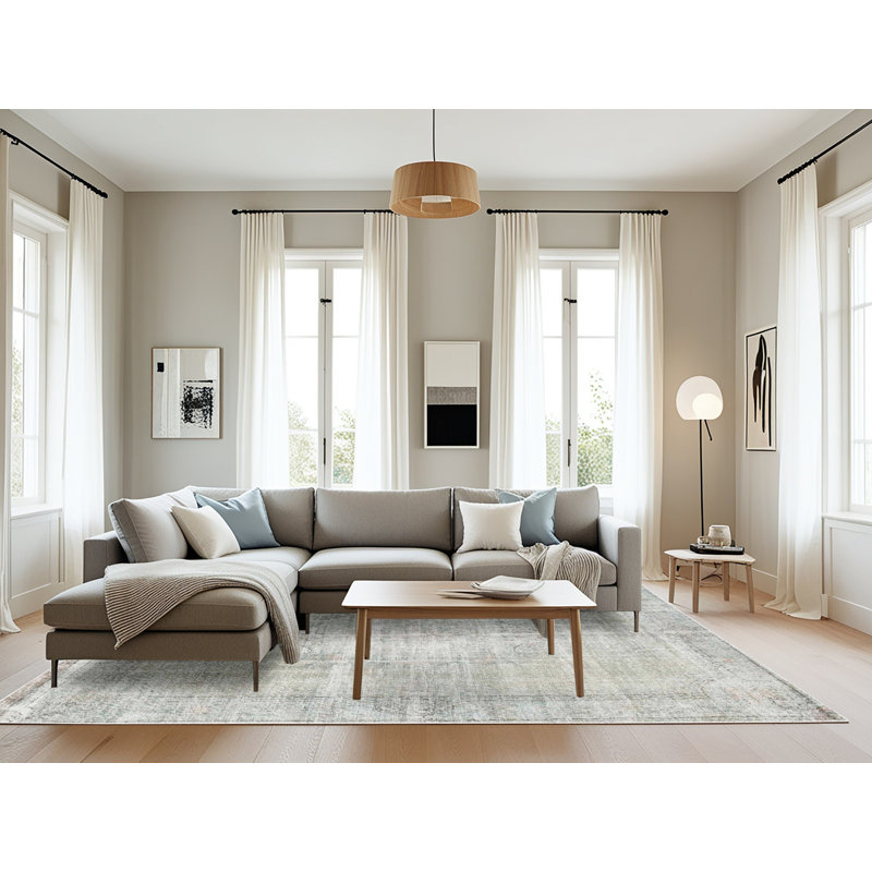 Tapis gris zone contemporaine, Rectangle 8 pi x 10 pi