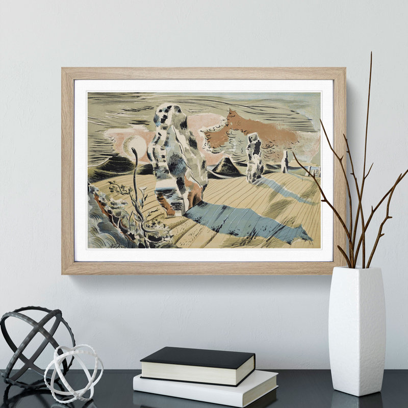 Avebury by Paul Nash - Framed Print, Oak Framed, 36cm H x 48cm W x 2cm D