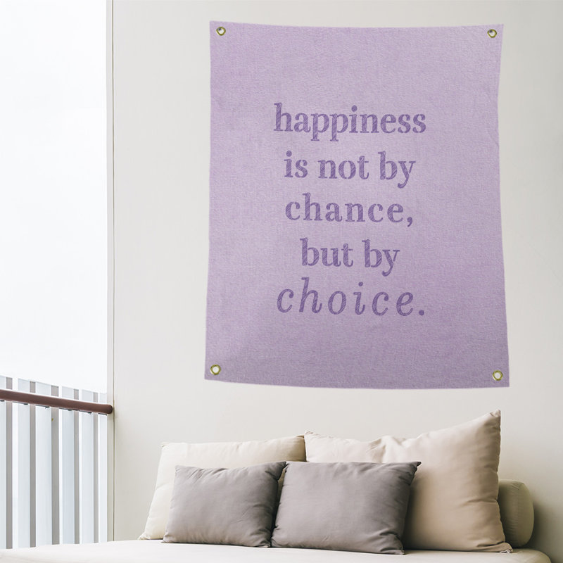 Tapisserie citation manuscrite en polyester, H 36 po x l 26 po, Mauve