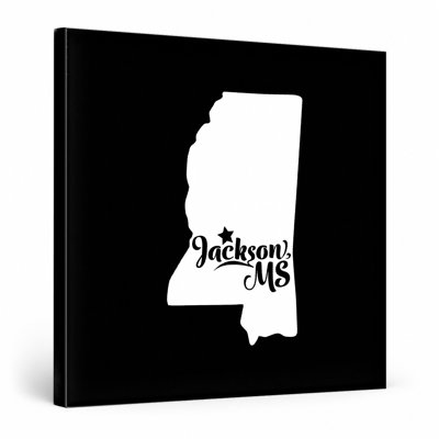 Jackson Mississippi — State Silhouette — Canvas Wall Art
