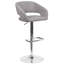 Tabouret de bar contemporain à hauteur réglable en vinyle avec dossier moyen arrondi-128649686-128649688