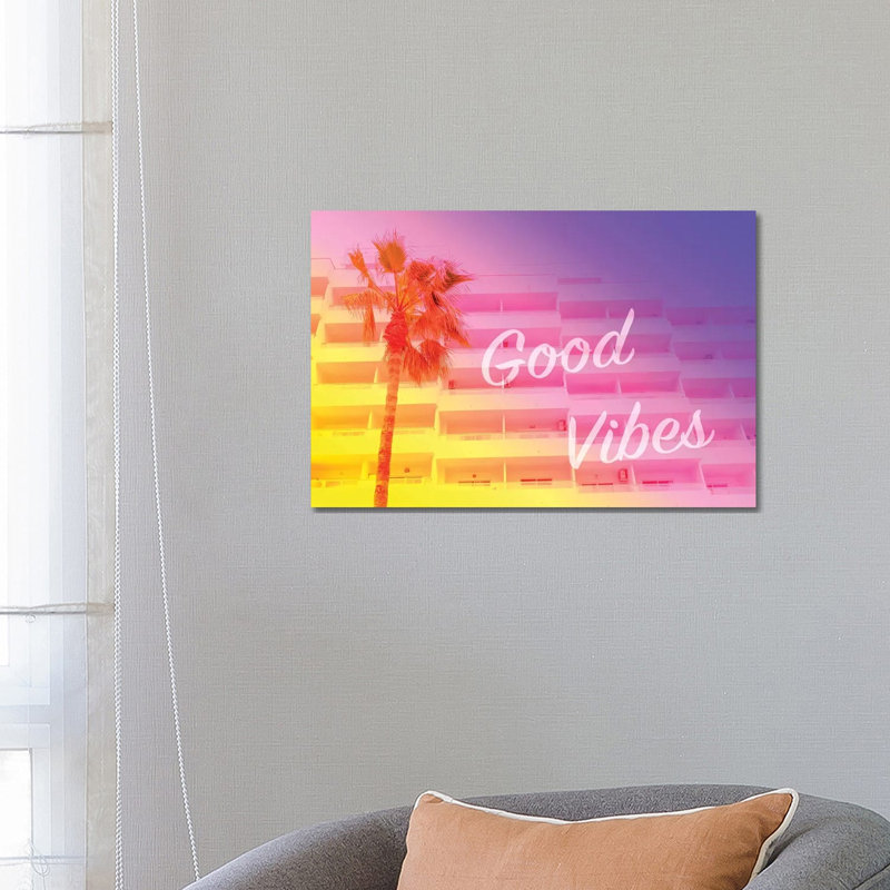 Good Vibes & Palm by Beli - Wrapped Canvas Print, 66.04 cm H x 45.72 cm W x 1.91 cm D