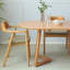 Table de salle à manger brune en bois massif ovale-374670036