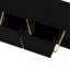 Table basse rectangulaire moderne à 4 tiroirs et base dorée pour rangement élégant dans le salon, noire, 47,2 pouces