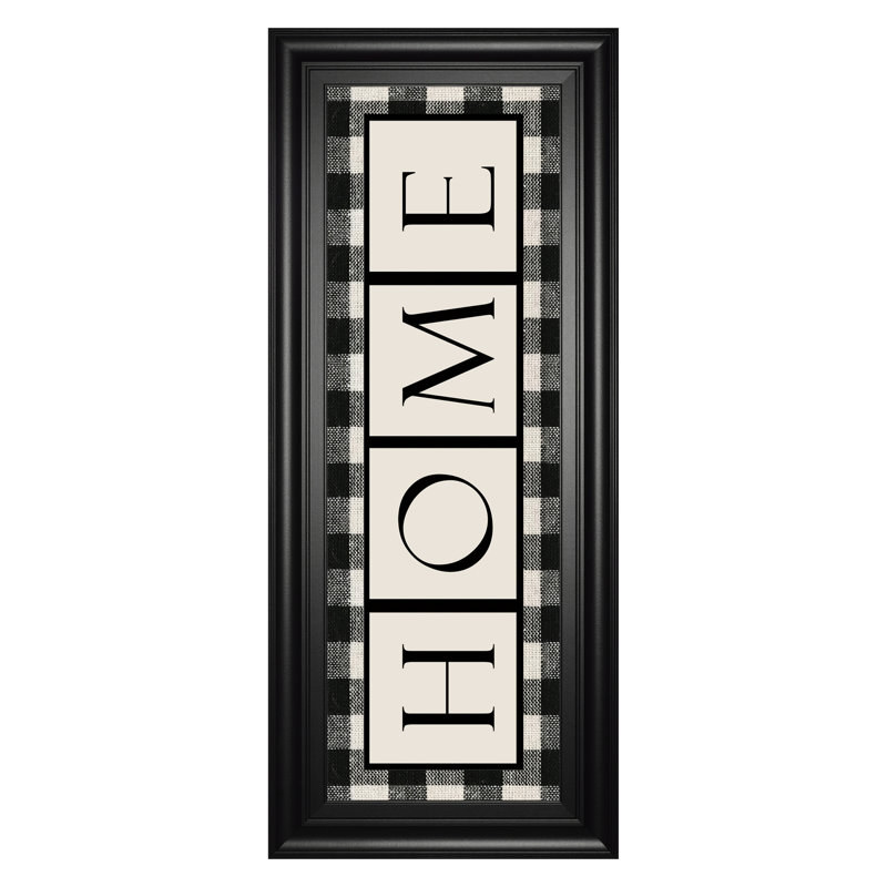Art mural Buffalo Plaid Welcome - 18 po x 42 po - cadre noir