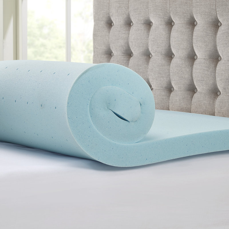 Hypoallergenic 3" Cooling Gel Memory Foam Mattress Topper with Removable Cooling Cover, Twin