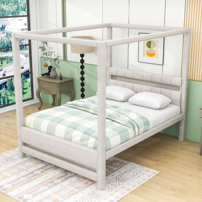 Canopy Platform Bed with LED Lights
