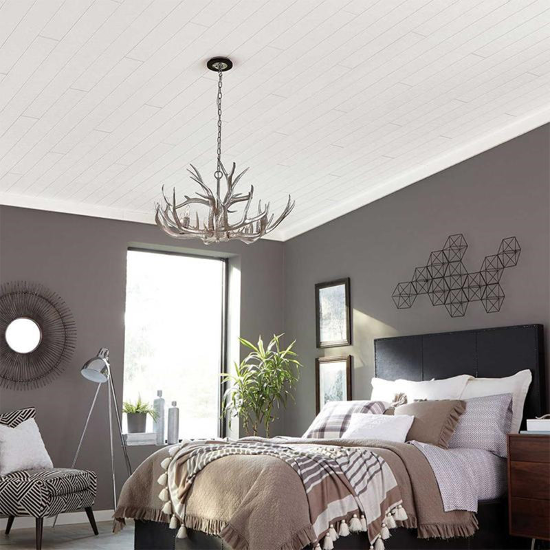 Woodhaven 7 ft. x 5 in. Direct Apply Decorative MDF Ceiling Plank, Set of 10, Classic White
