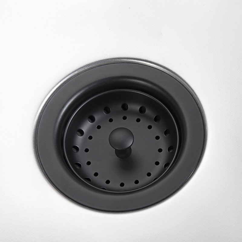 Basket Strainer Grid Kitchen Sink Drain, Matte Black