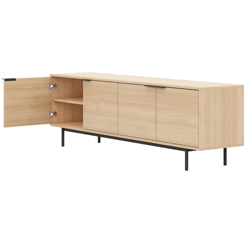 Hamilton TV Stand with 4 Storage Cabinets Fits TVs up to 70", Brown