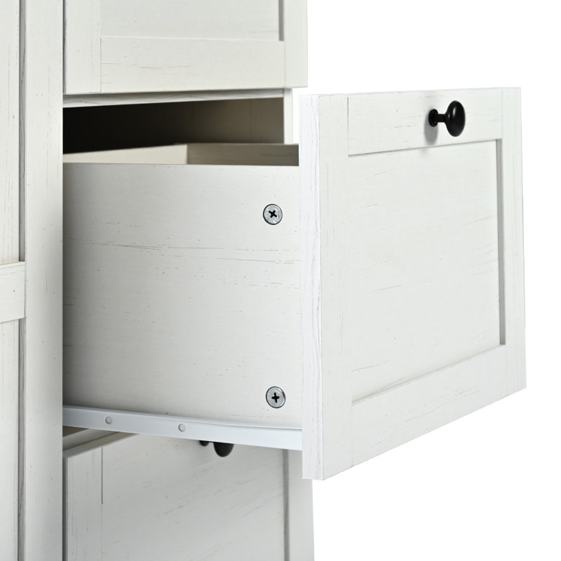 Babken Rolling Kitchen Island with Drop Leaf and Power Ports, White