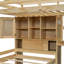 Lit mezzanine avec bureau intégré et escalier, avec compartiments de rangement et tablettes-129185514