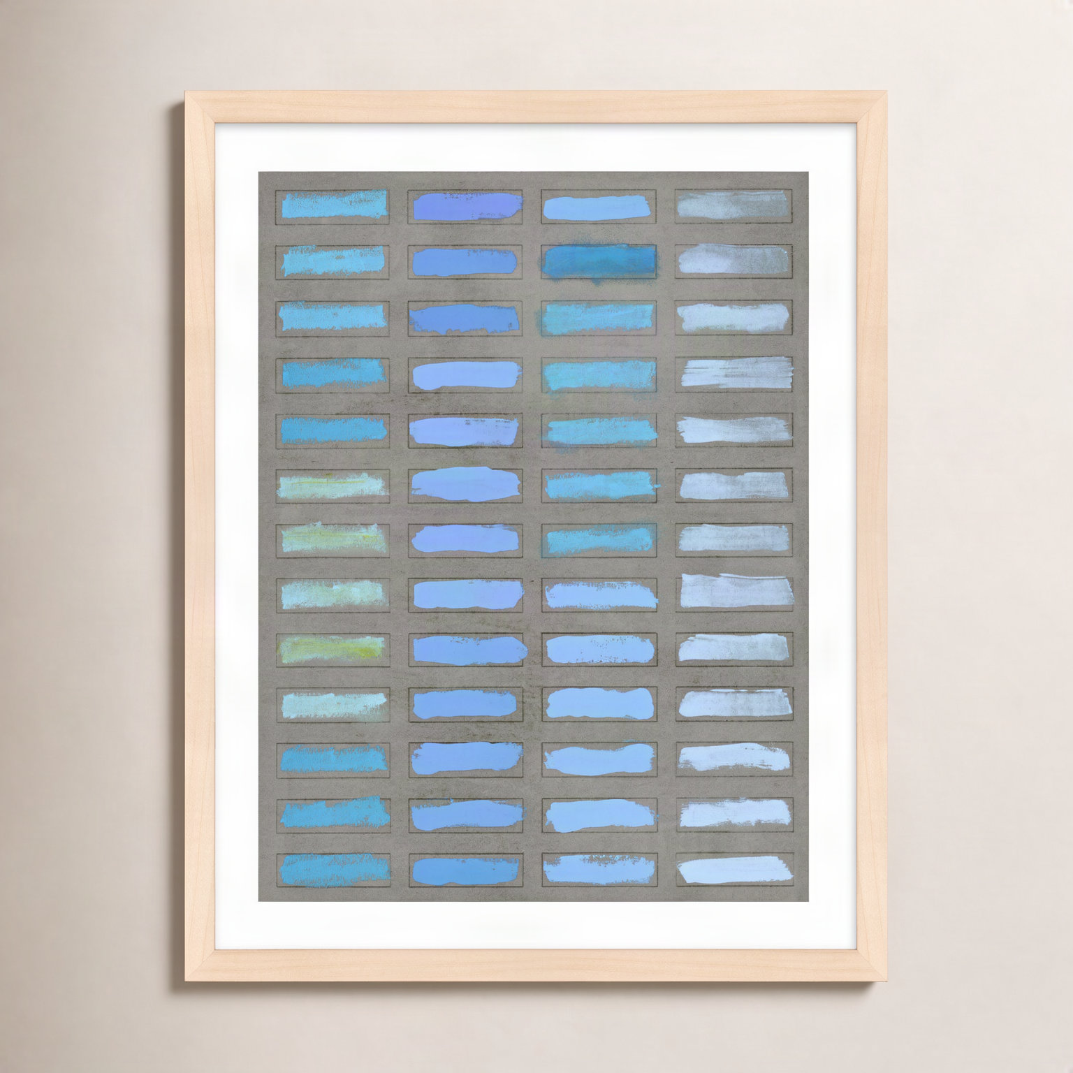 The Blues 2 by Jacques Pilon, 20" H x 16" W x 1.25" D, Maple Framed