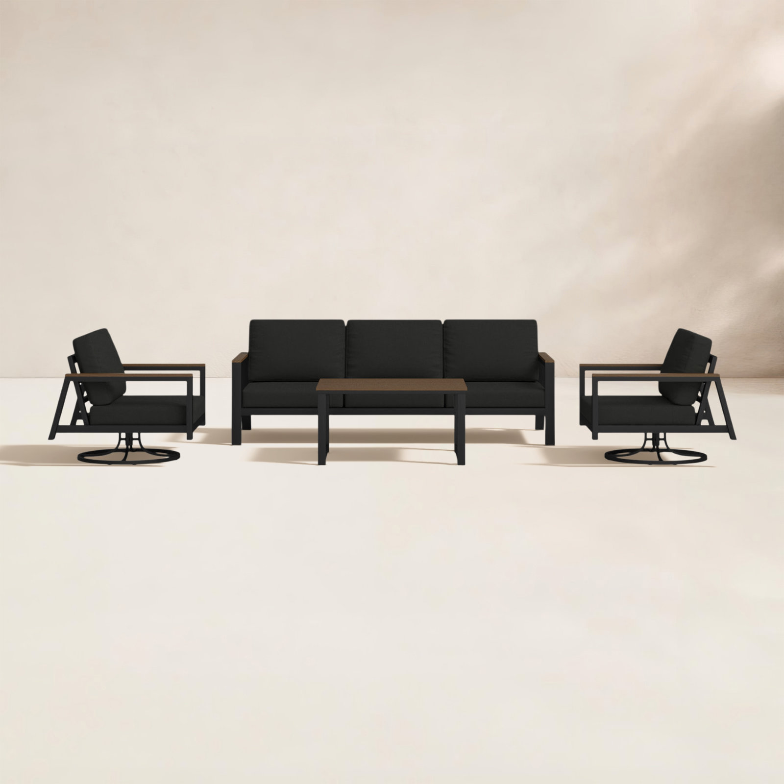 Townsend 5-Person Patio Seating Group, Canvas Black Sunbrella® Canvas