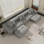 Canapé modulaire en tissu de lin avec repose-pieds Kay Crumley-434749558-403190434