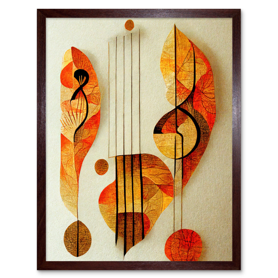 Modern Abstract Musical Symbol Clef Staff - Print