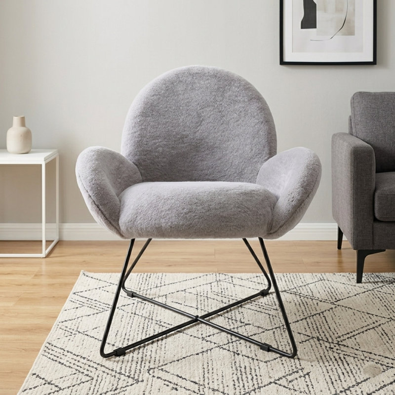 Chaise avec accoudoirs, Gris