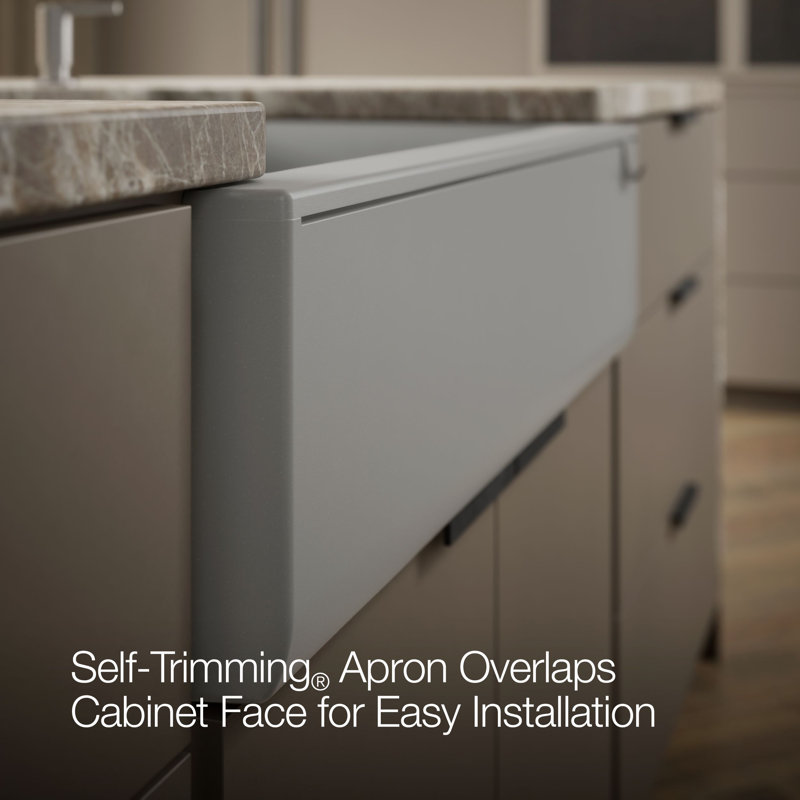 Cairn® Undermount Single-Bowl Farmhouse Kitchen Sink, Gray