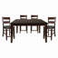 Table de salle à manger 5 pièces à finition cerisier avec rallonge et 4 chaises à hauteur de comptoir en bois de style transitionnel-243230732