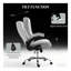 Chaise de bureau ergonomique à haut dossier avec revêtement en velours et hauteur réglable, gris