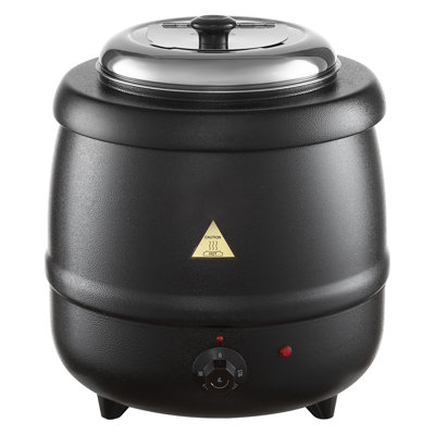 Chauffe-soupe électrique, marmite professionnelle de 10 pintes (9,5 L) avec cuve amovible en acier inoxydable 304, température réglable de 95 à 176 °F (35 à 80 °C), idéale pour les restaurants et les familles nombreuses, noir.